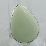 Natural Lemon Chrysoprase Silver Ring