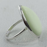 Natural Lemon Chrysoprase Silver Ring