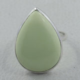 Natural Lemon Chrysoprase Silver Ring