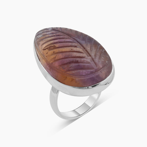 925 Sterling Silver Carving Ametrine Rings