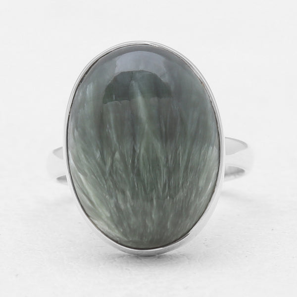 Seraphinite Silver Rings