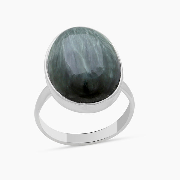 Seraphinite Silver Rings
