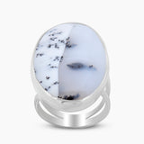 925 Silver Dendritic Opal Rings