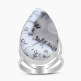 925 Silver Dendritic Opal Rings