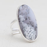 925 Silver Dendritic Opal Rings