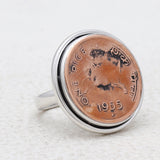 Vintage 1955 Silver Coin Rings