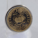 925 Sterling Silver Indian Coin Ring