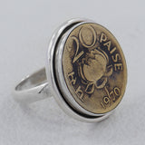 925 Sterling Silver Indian Coin Ring