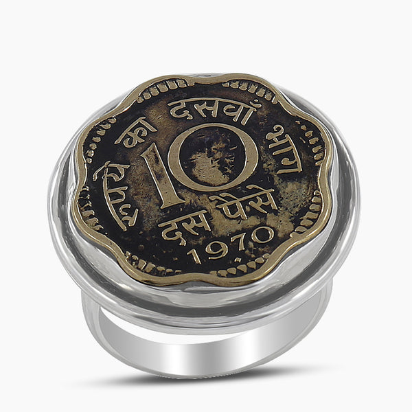 925 Sterling Silver Indian Coin Rings