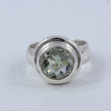Green Amethyst Silver Rings