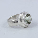 Green Amethyst Silver Rings