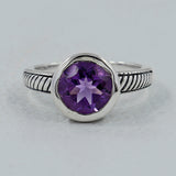 925 Sterling Silver Amethyst Ring