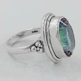 Mystic Quartz Gemstone Silver Ring