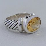 925 Sterling Silver Blue Topaz Ring