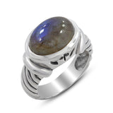 925 Sterling Silver Blue Topaz Ring