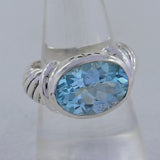 925 Sterling Silver Blue Topaz Ring