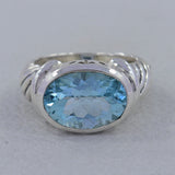 925 Sterling Silver Blue Topaz Ring