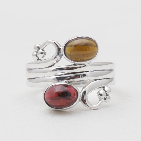 Tourmaline Silver Rings
