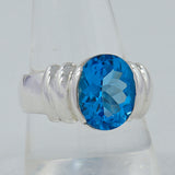 925 Sterling Silver Blue Topaz Rings