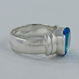 925 Sterling Silver Blue Topaz Rings