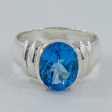 925 Sterling Silver Blue Topaz Rings