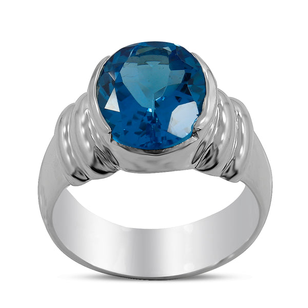 925 Sterling Silver Blue Topaz Rings