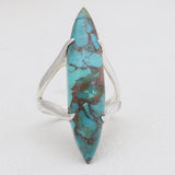 Natural Boulder Turquoise Silver Rings