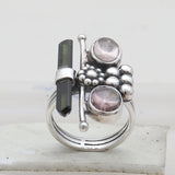 925 Sterling Silver Tourmaline Women Rings