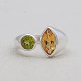 925 Sterling Silver Amethyst & Citrine Rings