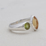 925 Sterling Silver Amethyst & Citrine Rings