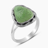 Natural Gaspeite Silver Rings