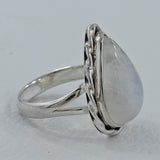 925 Sterling Silver Rainbow Moonstone Rings