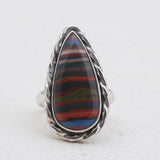 Rainbow Calsilica Silver Rings