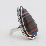 Rainbow Calsilica Silver Rings