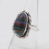 Rainbow Calsilica Silver Rings