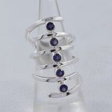 Amethyst Spiral Silver Rings