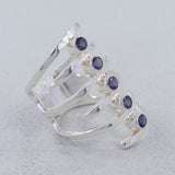 Amethyst Spiral Silver Rings