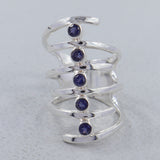 Amethyst Spiral Silver Rings