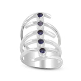 Amethyst Spiral Silver Rings