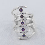 Amethyst Spiral Silver Rings