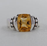 Natural Yellow Citrine Silver Rings