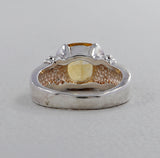 Natural Yellow Citrine Silver Rings