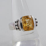 Natural Yellow Citrine Silver Rings
