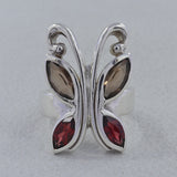 Natural Garnet Silver Rings