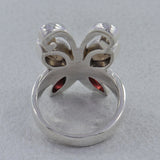 Natural Garnet Silver Rings