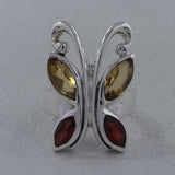 Natural Garnet Silver Rings