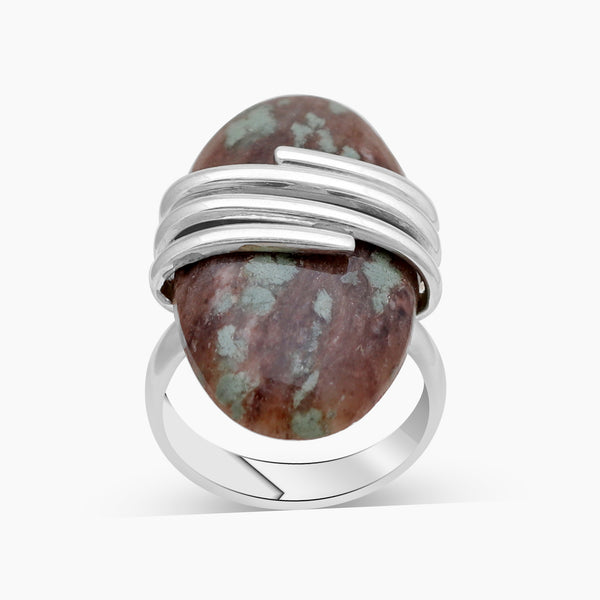 Spiderweb Jasper Silver Rings