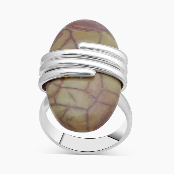 Spiderweb Jasper Silver Rings
