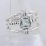 925 Sterling Silver Blue Topaz Ring