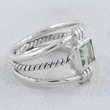 925 Sterling Silver Blue Topaz Ring